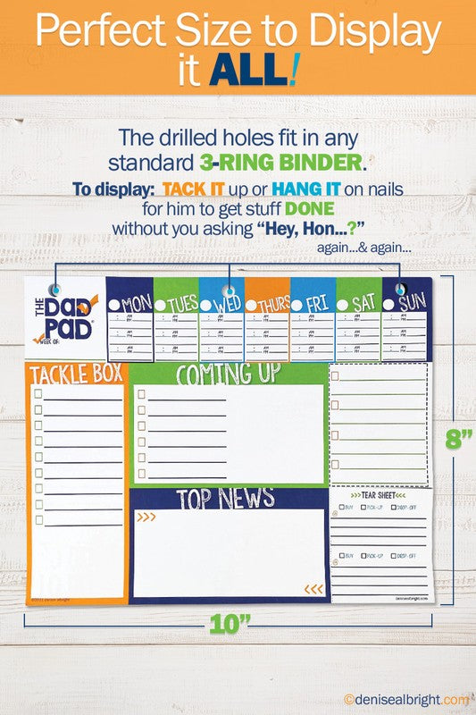 Dad Pad Weekly Planner Pad 52-Week Non-Dated