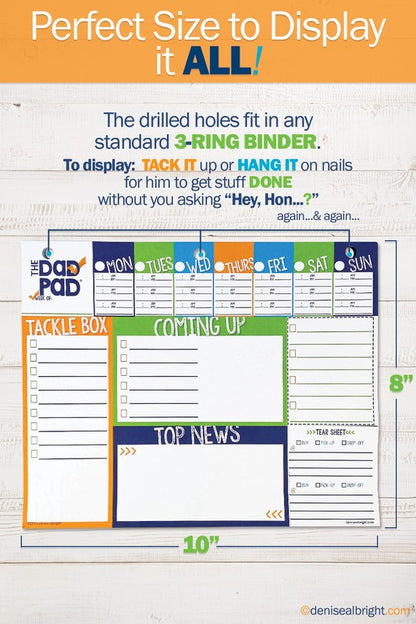 Dad Pad Weekly Planner Pad 52-Week Non-Dated