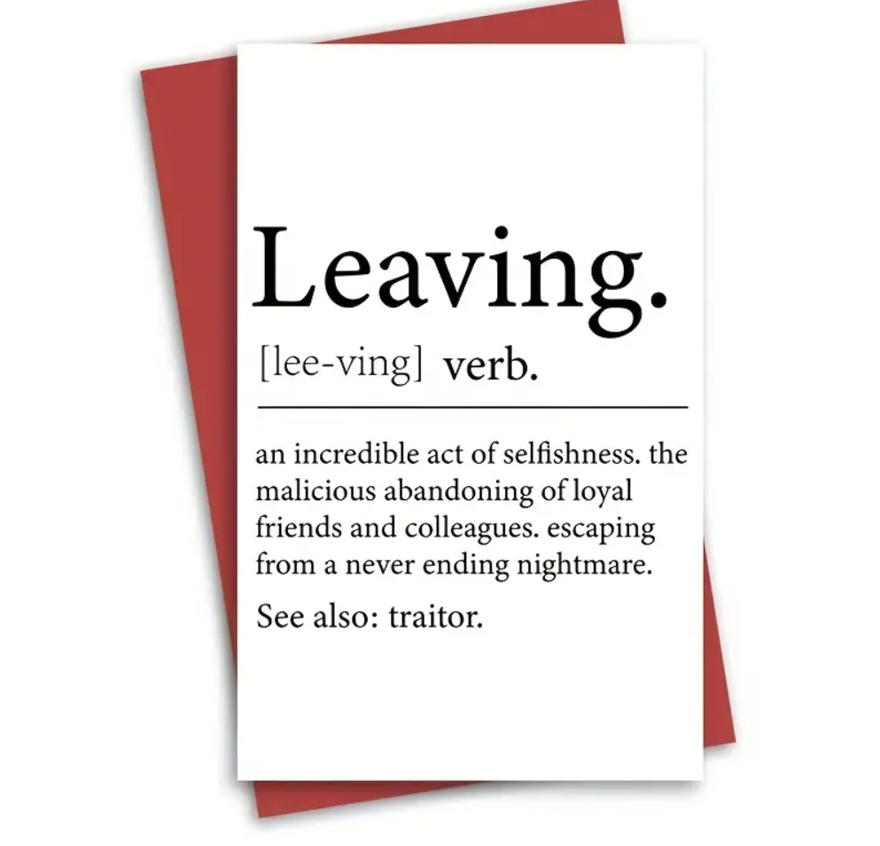 Say Goodbye with a Smile: Funny Going Away Card for Coworker, Boss, or Work Bestie